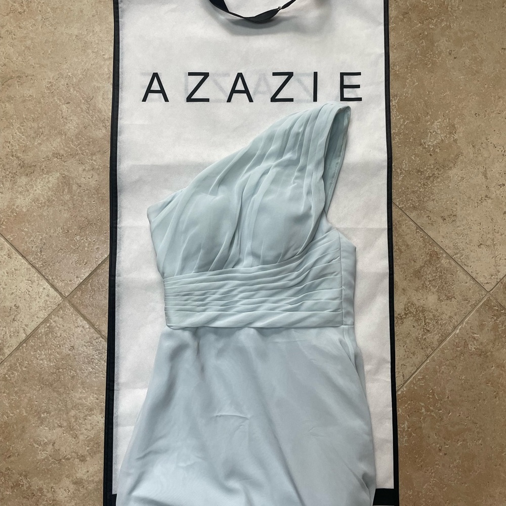 Azazie Light Blue One Shoulder Dress
